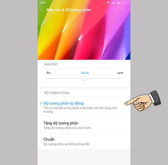 Chọn độ tương phản